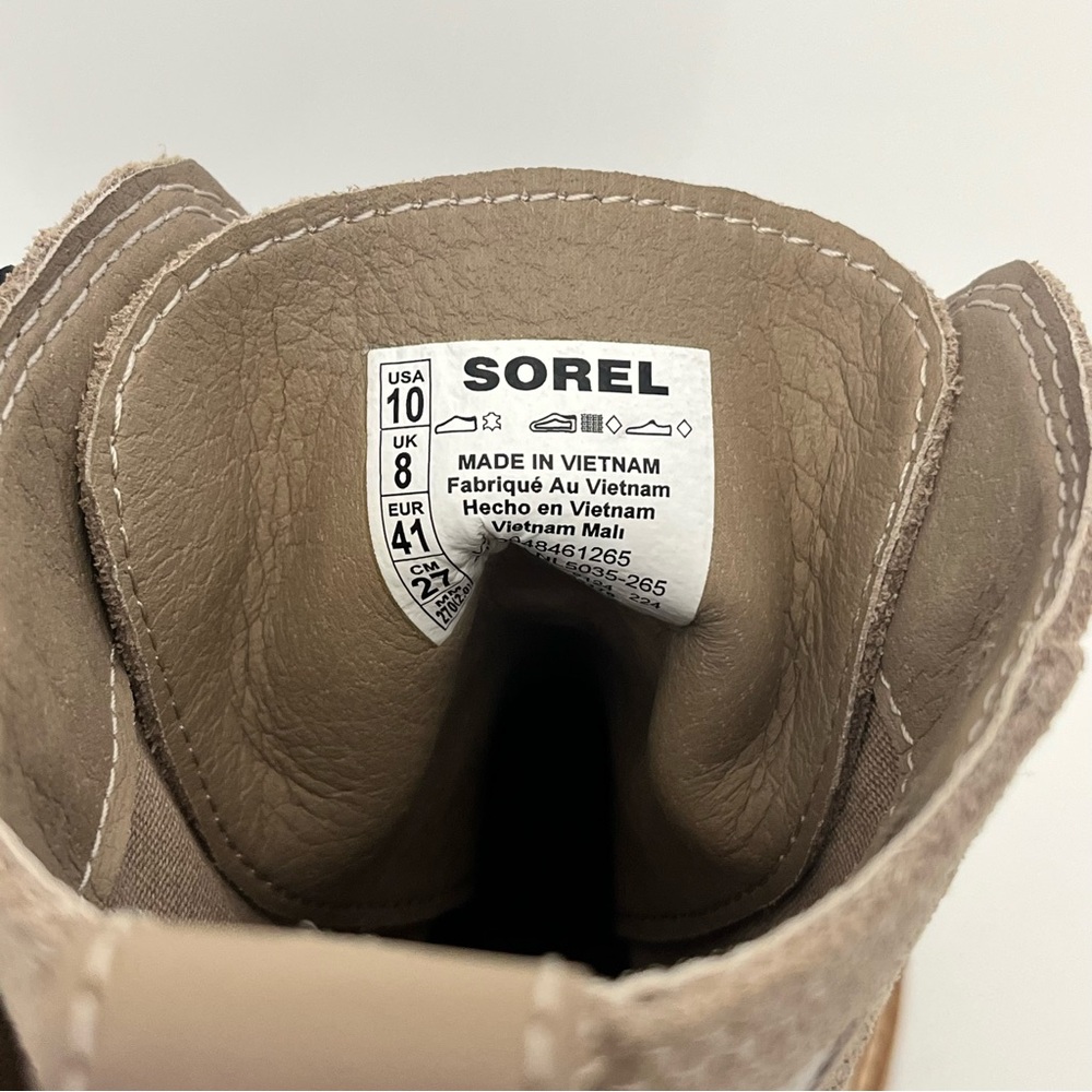 Sorel Joan Now Lace-Up Boots Tan Suede Waterproof Lug Sole Size 10 NWOB - Picture 11 of 13